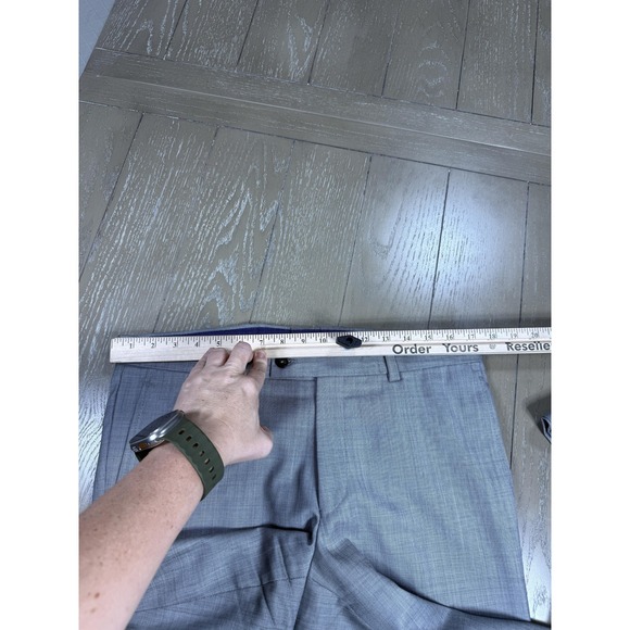 Ted Baker Pants Mens 33x29 Gray Jefferson Wool Dress Flat Front Canada Formal - Picture 7 of 11